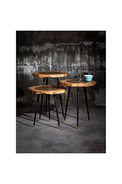 ReHome Harley Zigon Sehpa | Servis Sehpası | Üçlü Sehpa Seti