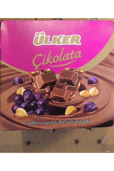 Ülker Square Chocolate with Grape Milk Finish 360 Grams X 6 Packs (Total 2160 Grams)