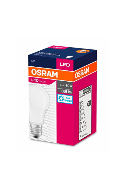 Osram Led Ampul Value 8,5w 6500k Beyaz Işık 806lm E27