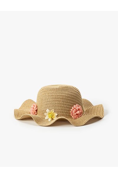 Koton Straw Hat - Flower Applique Detailed