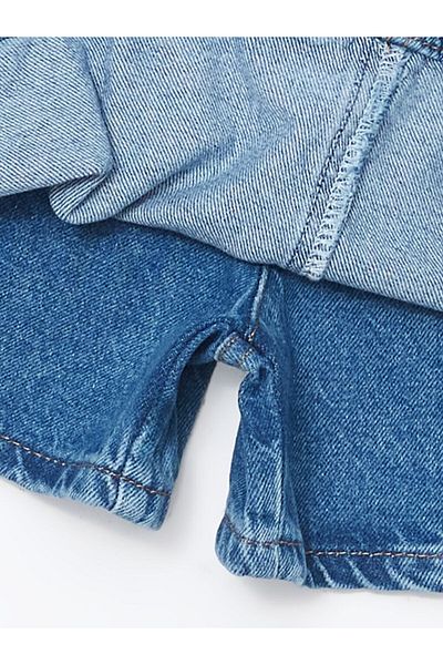 LC Waikiki Fusta scurtă de jeans pentru fete LCW Kids Indigo cu talie elastică