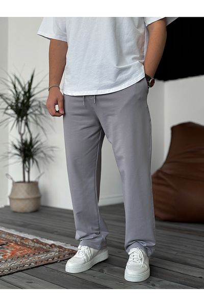 BYBASICMAN Gray Two Thread Pipe Leg Sweatpants B-3008/3002
