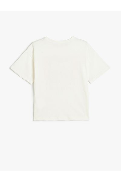 Koton Kurzärmliges, bedrucktes T-Shirt aus Baumwolle mit Rundhalsausschnitt