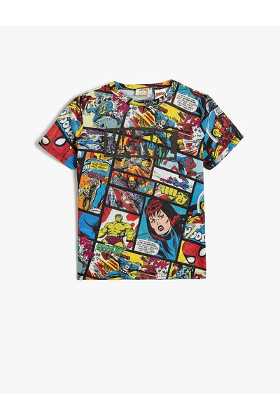 Koton Marvel Printed T-Shirt Short Sleeve Licensed Crew Neck
