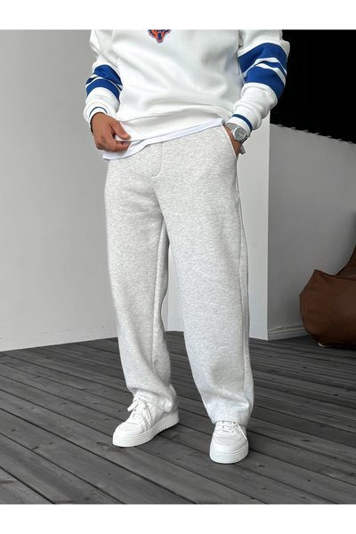 BYBASICMAN Ανοιχτό γκρι Basic Pipe Leg Φούτερ JJ-83