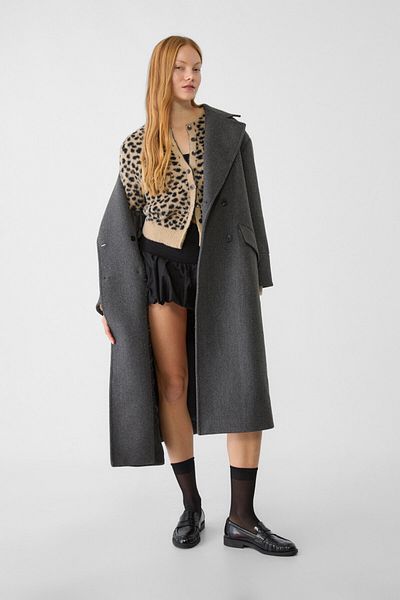 Stradivarius Knitwear Cardigan with Buttons and Leopard Print