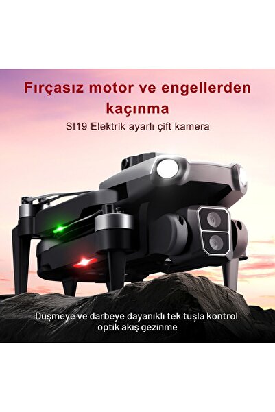 piha S119 Drone Fırçasız Motor 2batarya Ile 30dakika Uçuş 1080p Hd Kamera Engelden Kaçınma