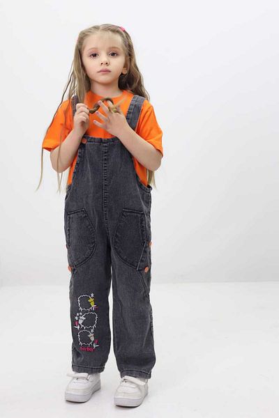 GZT TEKSTİL Gray Stylish Summer Jumpsuit Salopet - Comfortable and Modern Design