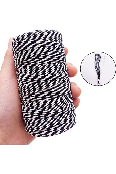 roco paper Gift Wrapping Lanyard, 200 g Black-White Packing, Martenish Lanyard, 200 m (Twine Baker)