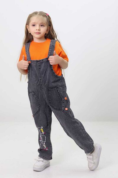 GZT TEKSTİL Gray Stylish Summer Jumpsuit Salopet - Comfortable and Modern Design