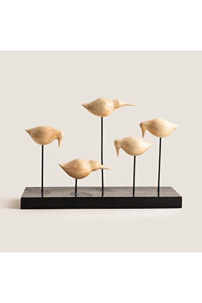 Chakra Lanca 5 Kuşlu Dekoratif Obje Natural