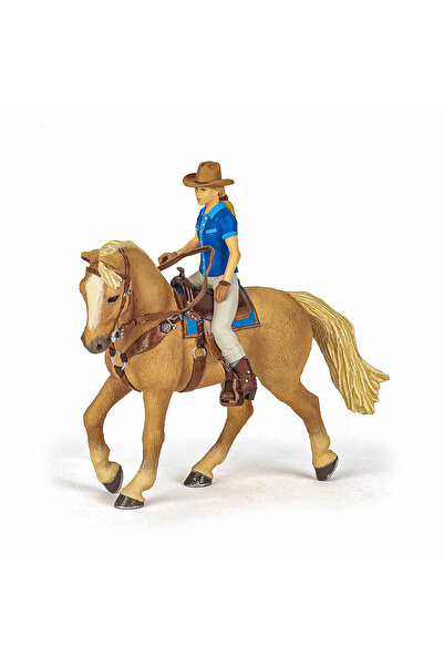 Papo Figurine Set Cowgirl (CACARITA) On Horse Door