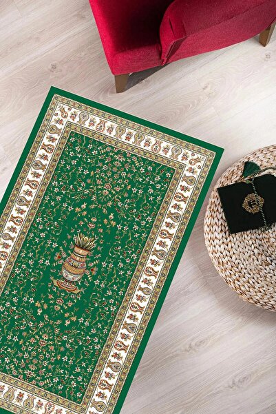 Carmine Carpet Covor de rugăciune lavabil, imprimat digital, cu bază anti-alu...