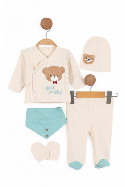 voyyo kids baby Organic Baby Boy Seasonal 5 Pieces Hospital Release Body Set ...