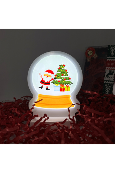 Kar Küresi Yılbaşı Masaüstü Gece Lambası/usb’li Ve Uv Baskılı (leon—led Ile Neon Görünüm) 11*13 CM