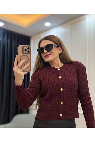 Flow Cardigan din tricot cu nasturi aurii
