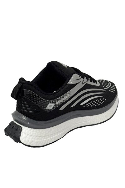 SOLAZER Erkek Siyah Gri Sneaker Günlük Spor Ayakkabı 33