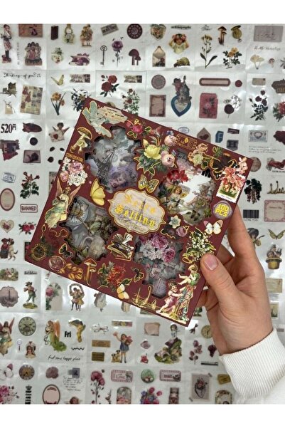 Kağıt Gemi Dükkan 4 Bölmeli 100 Yaprak 457 Adet Özel Tasarım Retro Bordo Renk...