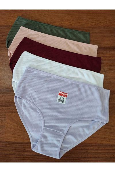 AVESŞENER twill plus size chiloți damă bato talie înaltă pachet economic de 5