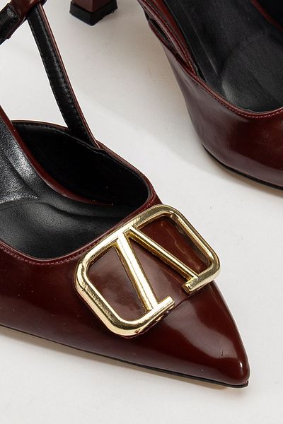 MERETTO By Akıl Patent Leather a Buckle Detailed Thin Heeled Evening Dress Casual Shoes