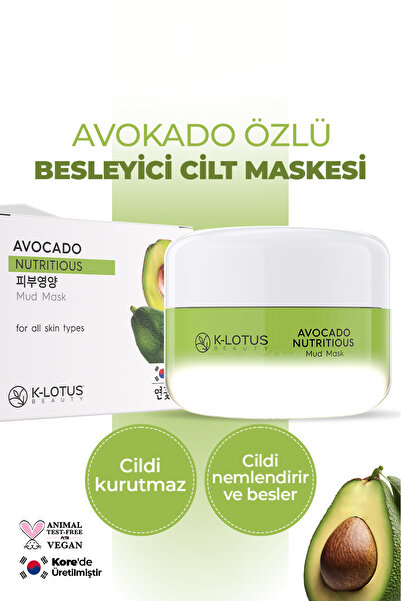 K-Lotus Beauty Kore Avokado Nemlendirici Cilt Yenileyici Besleyici Ve Aydınlatıcı Çamur Cilt Bakım Maskesi 30ml