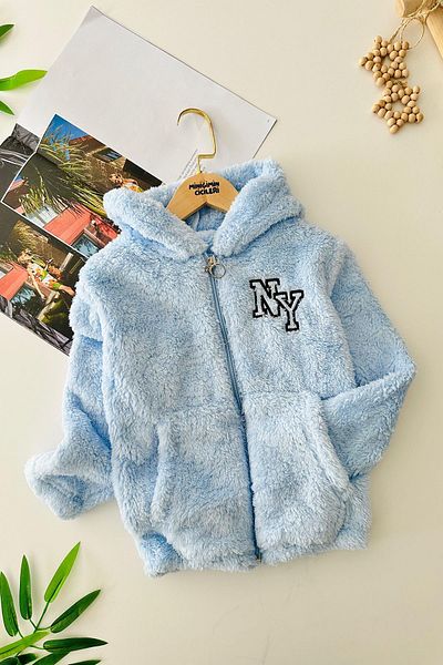 Minigimin Cicileri Унисекс жилетка с качулка My Little Ones Ny Embroidered Welsoft - син