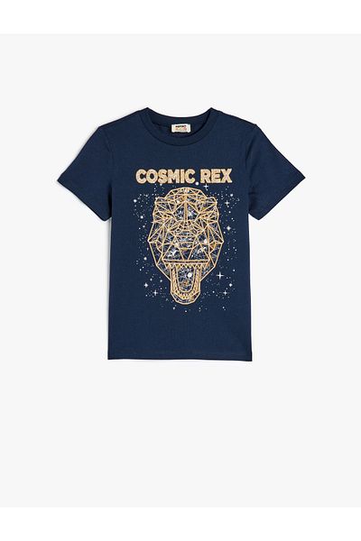 Koton Tricou cu mânecă scurtă din bumbac cu imprimeu spațial