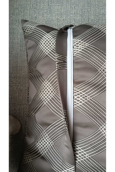 Kunku Geometrik desenli tekli kırlent kılıfı