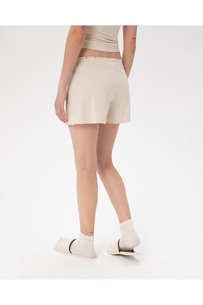 Ayma Active Women's Cream Ecovero Viscose Drawstring Boxer Pyjama Shorts