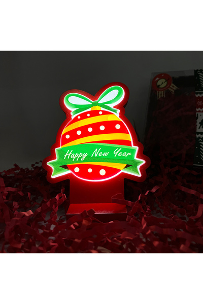 Happy New Year Yılbaşı Masaüstü Gece Lambası/usb’li Ve Uv Baskılı 11*11 CM
