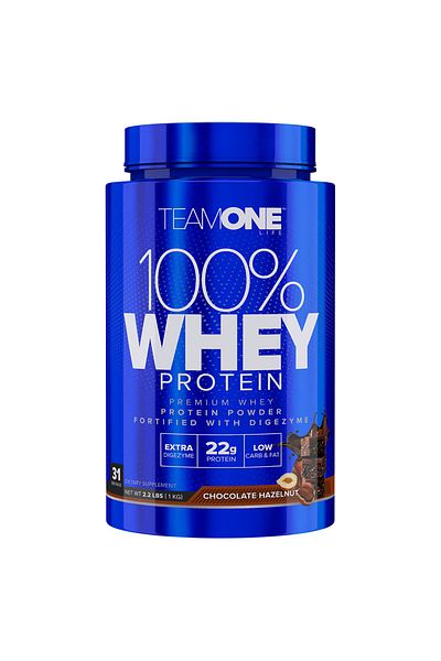 TEAM-ONE Team One 100% Whey Protein , Chocolate Hazelnut, 2.2 LB