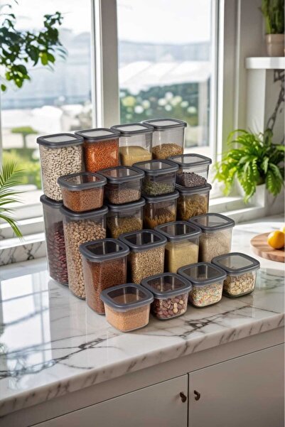 Yetex 24 Pieces 550 Ml-1200 Ml-1750 ml Food Pulses Storage Set with Leak Proo...