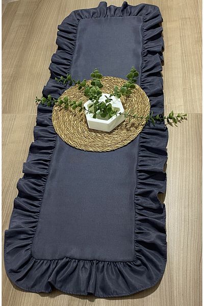 LILYUM Alergător cu volane fără griji texturat catifea 40x110 Cm