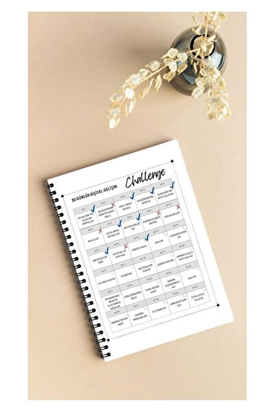 MEDUSAART 30 DAYS MANİFEST & CHALLANGE PLANNER - Günlük A5 40 Sayfa Defter