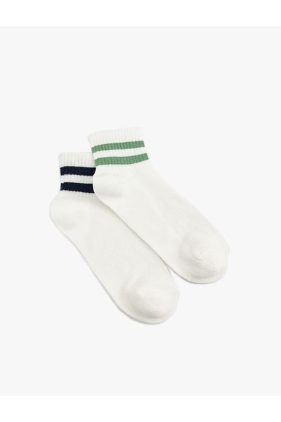 Koton Striped Set of 2 Cotton Blended Socks