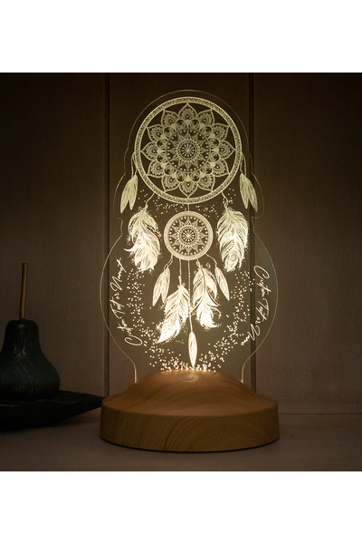 SEVGİLAMBASI Dreamcatcher Düş Kapanı Gece Lambası, Rüya Kapanı ile Çakra Odas...