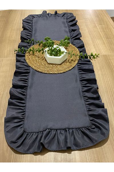 LILYUM Alergător cu volane fără griji texturat catifea 40x110 Cm