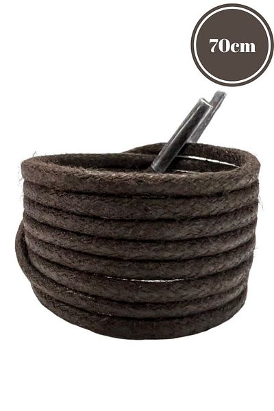Mag Shoes Care Dark Brown Round Waxed Shoelaces. 70cm. 1 Pair. 2 Pieces.