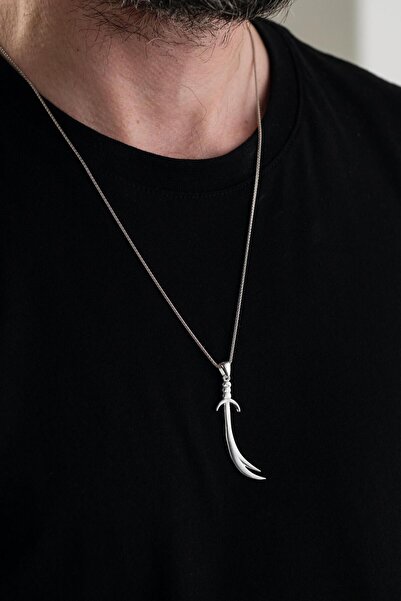 Tmt Silver GÜMÜŞ ZÜLFİKAR KILIÇ KILICI Erkek Kolye