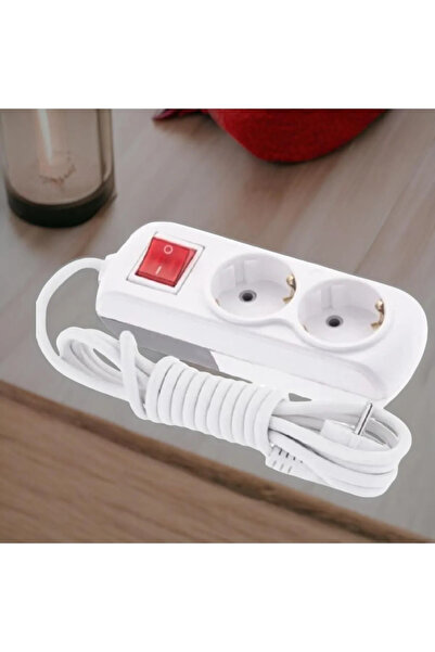 NUBLADO مقبس مكون من قطعتين - (2 متر) مقبس توصيل متعدد الكابلات مع مفتاح توصيل أرضي.