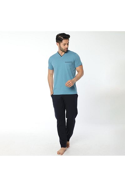 Öztaş Underwear Öztaş 12027 Ανδρική καλοκαιρινή φόρμα πιτζάμα με λαιμόκοψη