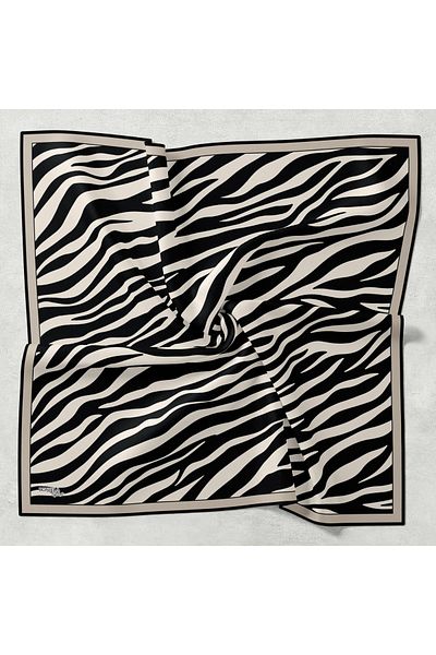 Bonjela Μαλακό κασκόλ με σχέδιο Zebra ραμμένο στο χέρι