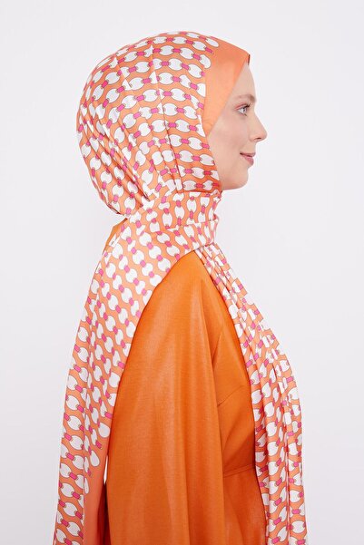 Levidor Orange Ellipse Pattern Angel Shawl