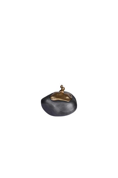 Lucky Art Aluminum Gold Black Amorphous Decorative Box 19X15X16.5 cm