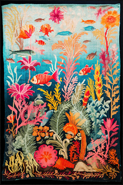 Rugs Modern Halı سجادة ديدو 2 المزخرفة الحديثة متعددة الألوان بنمط الأسماك وا...