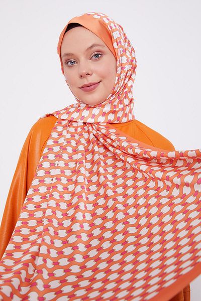 Levidor Orange Ellipse Pattern Angel Shawl