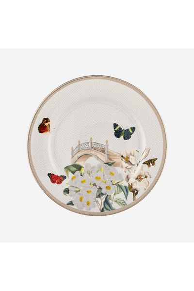 CHIARA ALESSI White Garden White Porcelain Breakfast Plate 21 Cm