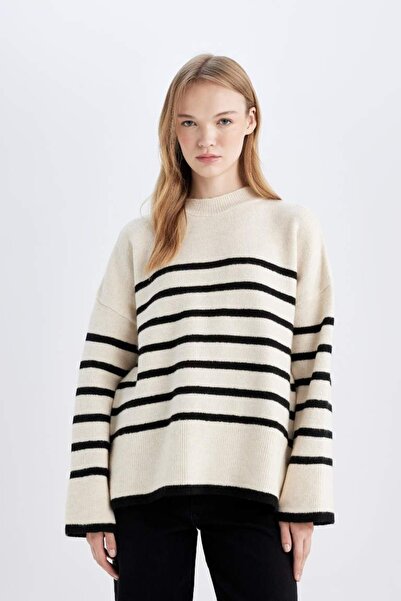 DeFacto Women's Sweater A7047Ax/Er103 Ecru