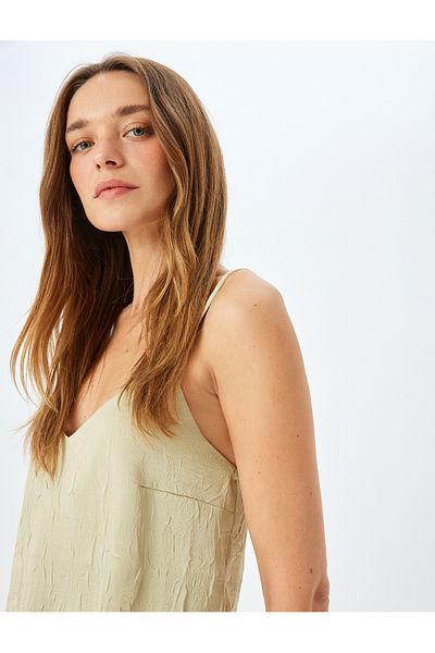 Koton Textured V-Neck Sling Top