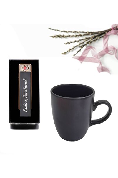 Halk Kitabevi Kişiye Özel Elektirikli Şarjlı Çakmak & Kupa Erkek Arkadaşa Hediye